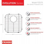 Franke Evolution Universal Double Bowl Sink Protection Grid in Stainless Steel with Rear Drain FGD75 13.125" x 11.625" x 1.25"