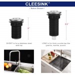 Garbage Disposal Switch Cordless Air Switch Kit for Food Waste Disposer Stainless Steel Brushed Nickel LONG 2.5" Sink Top Push Button by CLEESINK