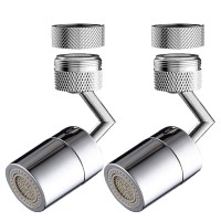 Hanker 2PCS 720-Degree Big Angle Swivel Anti Splash Faucet Aerator With 4-Layer Net Filter Two Water Outlet Modes Water Saving Aerator 15 16 lnch -27UNS Male Thread 55 64 inch Female Adapter.