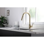 Havin HV601 Kitchen Faucet ,Brushed Gold Color cUPC Certificate for The Cartridge,Fit for 1 and 3 Holes Kitchen Sink ,Brassy Yellow-Greenish,Gold Color