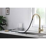 Havin HV601 Kitchen Faucet ,Brushed Gold Color cUPC Certificate for The Cartridge,Fit for 1 and 3 Holes Kitchen Sink ,Brassy Yellow-Greenish,Gold Color
