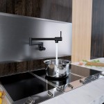 KES Kitchen Pot Filler Folding Faucet Brass Double Joint Swing Arm Sink Faucet Articulating Wall Mount Two Handle Matte Black KN926LF-BK