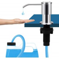 Kitchen Sink Soap Dispenser Brushed Nickel Countertop Soap Dispenser Pump 47" Silicone Extension Tube Connect to The Soap Bottle Directly Say Goodbye to Frequent Refills