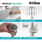 KRAUS KPF-1691SFACB Britt Commercial Style Pull-Down Single Handle Kitchen Faucet 22.25 Spot Free Antique Champagne Bronze