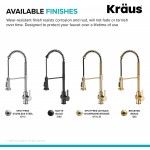 KRAUS KPF-1691SFACB Britt Commercial Style Pull-Down Single Handle Kitchen Faucet 22.25 Spot Free Antique Champagne Bronze