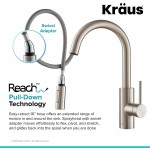 Kraus KPF-2620SFS Oletto Kitchen Faucet 16 Inch Spot Free Stainless Steel