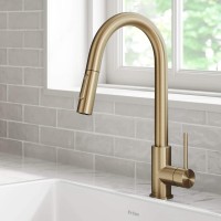 Kraus KPF-3104BG Oletto Contemporary Pull-Down Single Handle Kitchen Faucet 16.25 inch Brushed Gold
