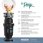 Moen GXP50C Prep Series PRO 1 2 HP Continuous Feed Garbage Disposal Power Cord Included