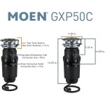 Moen GXP50C Prep Series PRO 1 2 HP Continuous Feed Garbage Disposal Power Cord Included
