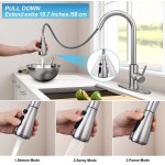 Qomolangma Kitchen Faucet with Pull Down Sprayer Single Level Stainless Steel Kitchen Sink Faucets Single Handle High Arc Brushed Nickel Pull Out Kitchen Faucet