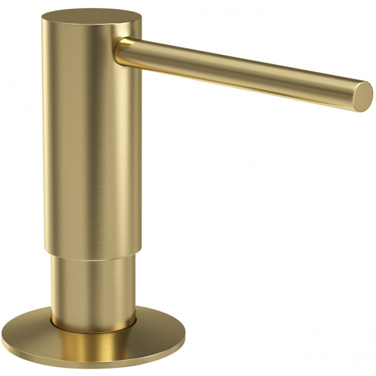 Samodra Sink Soap Dispenser Metal Pump Head Liquid Lotion Countertop Kitchen Bathroom Soap Dispenser with 17 OZ PET Bottle Brushed Gold