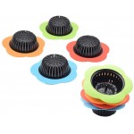 Silicone Kitchen Sink Strainer 4 Pack Pouring strainers，Drain FilterLarge Wide Rim 4.5" Diameter 4.5" Diameter 4 Color