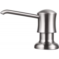 Soap Dispenser for Kitchen Sink Brushed Nickel Built-in and Refill-from-Top Design with Liquid Hand & Dish Soap Bottle