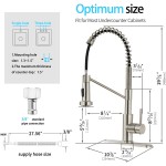 SOKA Kitchen Faucet with Pull Down Sprayer Single Handle RV Commercial High Arc Touch Farmhouse Kitchen Faucets Fit for 1 & 3 Hole with Deck Plate Industrial Style Brushed Nickel