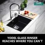 Yodel Chrome Glass Rinser for Kitchen Sinks,Cup Baby Bottles Washer Cleaner for sink,Kitchen Bar Sink Attachment