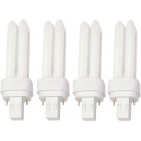 13 Watt CFL Light Bulbs 2 Pin GX23-2 Base 2700K Soft White 13W High Output 800 Lumens Double Tube Compact Fluorescent Light Bulbs Plug-in 4 Pack by Dysmio