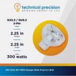 300W 82V Projector Bulb Replacement for Kodak Carousel 4200 by Technical Precision MR13 Halogen Slide Projector Bulb GX5.3  GU5.32 Bi-Pin Base Clear Finish 3300K Warm White 1 Pack