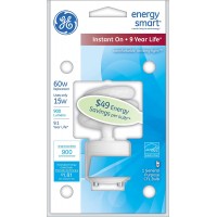 GE 75367 Energy Smart 15-Watt Spiral Compact Fluorescent Bulb