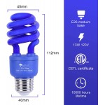LILAIT CFL 13 Watt Light Bulbs CETL Approved E26 Base 120V Party Light for Indoor and Outdoor Blue