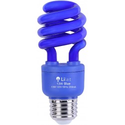 LILAIT CFL 13 Watt Light Bulbs CETL Approved E26 Base 120V Party Light for Indoor and Outdoor Blue