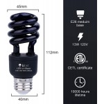 LILAIT CFL 13 Watt UV Blacklight Bulbs CETL Approved E26 Base 120V for Indoor and Outdoor UV Black