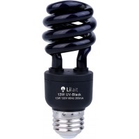 LILAIT CFL 13 Watt UV Blacklight Bulbs CETL Approved E26 Base 120V for Indoor and Outdoor UV Black