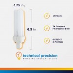 Replacement for PL-C 15mm 28w 27 Light Bulb by Technical Precision 28W Compact Fluorescent Lamp with GX3D-3 2 Pin Base 2700K Warm White Energy Saving Plug in Light Bulb 1 Pack