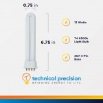 T4 CFL 13 Watt PL Lamp 4 Pin Light Bulb Replacement for Light Bulb Lamp PL 120V 13W 6400K 4 Pin 2G7 Base by Technical Precision 6500K Cool Daylight 10000 Hours 825 Lumens 1 Pack