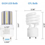 Upgrade Gu24 Light Bulbs,10W 100W Equivalent 4000K Natural White Replacement 2 Prong T2 Spiral CFL Bulb Compact Fluorescent Pack of 2