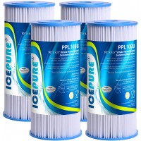 10" x 4.5" Whole House Pleated Sediment Water Filter Replacement for GE FXHSC Culligan R50-BBSA Pentek R50-BB DuPont WFHDC3001 W50PEHD GXWH40L GXWH35F for Well Water Pack of 4