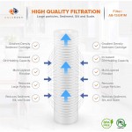 Aquaboon 1 Micron 10" x 2.5" Grooved Sediment Water Filter Replacement Cartridge for Any 10 inch RO Unit | Whole House Sediment Filtration | Compatible with P5 AP110 WFPFC5002 CFS110 RS14 6-Pack