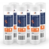 Aquaboon 1 Micron 10" x 2.5" Grooved Sediment Water Filter Replacement Cartridge for Any 10 inch RO Unit | Whole House Sediment Filtration | Compatible with P5 AP110 WFPFC5002 CFS110 RS14 6-Pack