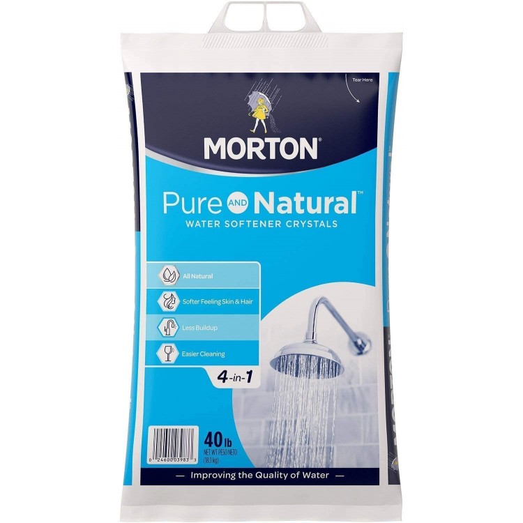 EasyGoProducts Morton-40F Morton Pure & Natural 4 in 1 Crystals – Soft Water Softener Salt – 40 Pounds white