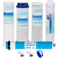Geekpure 5 Stage Reverse Osmosis Replacement Filter Set with 75 GPD Membrane -Standard 10 Inch