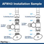 iSpring AFW43 Water Systems Feed Water Adapter Fits 1 2" NPT and 3 8" COMP Cold Water Supply Valve