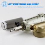 iSpring WSP-50 Reusable Whole House Spin Down Sediment Water Filter 50 Micron Flushable Prefilter Filtration 1" MNPT + 3 4" FNPT Lead-Free Brass