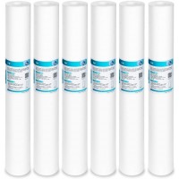 Membrane Solutions 5 Micron Sediment Water Filter Replacement Polypropylene Cartridge 20" x 2.5" for Whole House Filter System 6 Pack