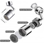 OUPUSES Newest Universal Splash Filter Faucet 720° Rotatable Faucet Sprayer Head with Durable Copper Anti-Splash Movable Tap Head Water Saving Faucet Aerator Leakproof Design with Double O-Ring