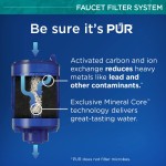 PUR Plus Faucet Mount Water Filtration System Gray with 2 Mineral Core Filters – Vertical Faucet Mount
