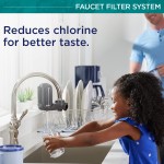 PUR Plus Faucet Mount Water Filtration System Gray with 2 Mineral Core Filters – Vertical Faucet Mount