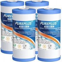 PUREPLUS 5 Micron 10" x 4.5" Whole House FXHTC Sediment and Carbon Water Filter Replacement Cartridge for GXWH40L GXWH35F GNWH38S RFC-BBSA WRC25HD PP10BB-CC RFC-BB WFHD13001 4Pack