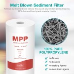 SimPure 10" x 4.5" Whole House Sediment Water Filter 5 Micron 10" BB Water Filter Replacement Cartridge Compatible with W15-PR HD-950A GXWH35F GXWH30C FP15B DGD-5005 GDA-7505-BB 4 Pack