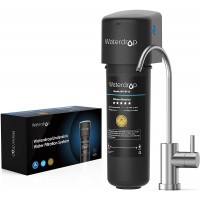 Waterdrop 10UB Under Sink Drinking Water Filtration System NSF ANSI 42 Certified with Dedicated Brushed Nickel Faucet 8000 Gallons to Reduce Chlorine Heavy Metals USA Tech
