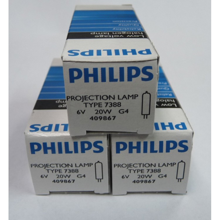 3 Pack Philips 7388 ESB Halogen Bulb 6V 20W