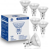 6 Pack Anti-Glare GU10 Halogen Light Bulbs 50W MR16 Light Bulb 500LM 120V Dimmable 25 Degrees Flood 2700K Soft White Track and Recessed Lights