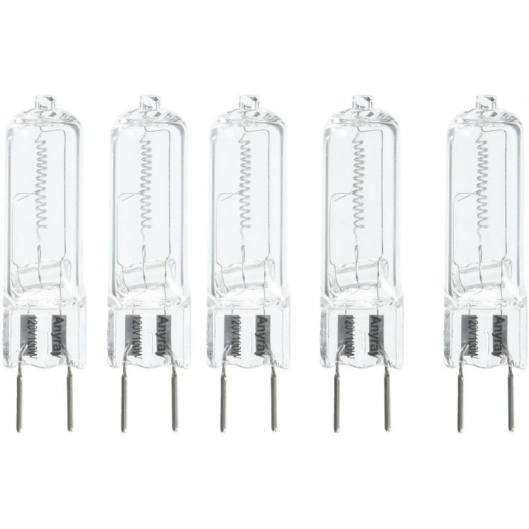 Anyray A1710Y 5-Pack G8 100W 100-Watt 130 Volt Halogen T4 Light GY8.6 Bulbs 100Watt 5-Lamps