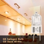 G8 Halogen Light Bulbs 20W 120V G8 Base 2Pin Xenon Light Bulb T4 Type Shorter 35mm 1.38" Length 12Pack