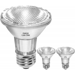 Jaenmsa PAR20 Halogen Light Bulbs 39W High Output 50W Replacement PAR20 Flood Light Bulb Dimmable 120V 480 Lumens 2700k Warm White E26 Medium Base Par20 Halogen Bulbs 2 Pack