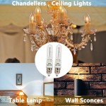 JD E11 120V 100 Watt Halogen Bulbs,Mini Candelabra Bulbs for House Lighting Fixtures,Ceiling Lamps,Table Lamps,Cabinet Lighting4 Pack