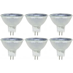 Sunlite Series 50MR16 CG FL 12V 6PK Halogen 50W 12V MR16 Flood Light Bulbs 3200K Bright White GU5.3 Base 6 Pack 6 Count Pack of 1